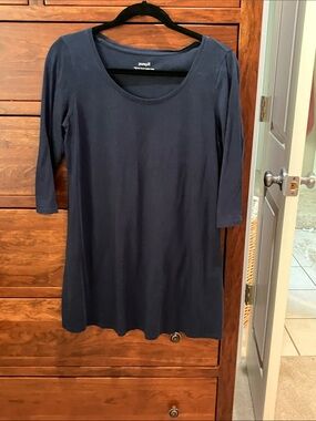 J. Jill Navy Ballet-Sleeve Scoop Neck Tunic Top. Size S.